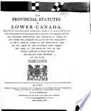 Statuts provinciaux de Bas-Canada