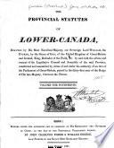 Statuts provinciaux de Bas-Canada