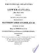 Statuts Provinciaux de Bas-Canada