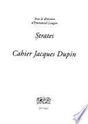 Strates, cahier Jacques Dupin