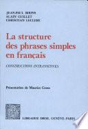 Structure des phrases simples en français (la)