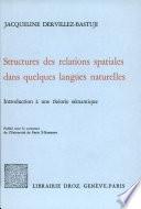 Structures des relations spatiales dans quelques langues naturelles