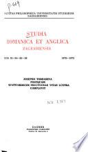 Studia Romanica Et Anglica Zagrabiensia