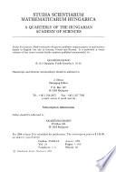 Studia Scientiarum Mathematicarum Hungarica