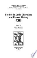 Studies in Latin Literature and Roman History