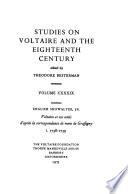 Studies on Voltaire and the Eighteenth Century