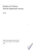 Studies on Voltaire and the Eighteenth Century
