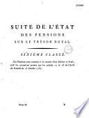 Suite de l'état des pensions sur le trésor royal des Deuxième classe... Quatrième classe... et Sixième classe...