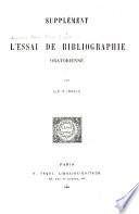 Supplément à l'Essai de bibliographie oratorienne