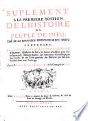 Supplément à la 1re éd. de l'histoire du peuple de Dieu