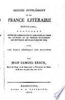 Supplément á la France litéraire de 1771 - 96