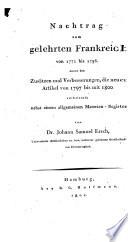 Supplément à la France litéraire [sic] de 1771-96