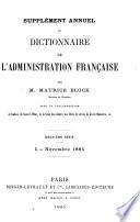 Supplément annuel au Dictionnaire de l'administration française