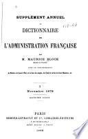 Supplément annuel au Dictionnaire de l'administration française