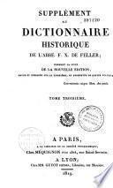 Supplément au dictionnaire historique...