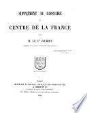 Supplément au glossaire du Centre de la France