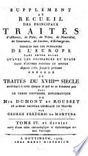Supplément au Recueil de principaux traités d'alliance, de paix, de trêve ...