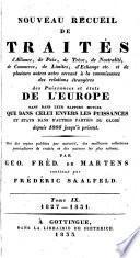 Supplément au Recueil de principaux traités d'alliance, de paix, de trêve ...
