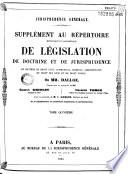Supplément au Répertoire méthodique et alphabétique de législation, de doctrine et de jurisprudence