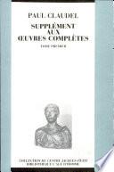 Supplément aux oeuvres complètes