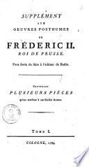 Supplément aux oeuvres posthumes