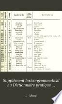 Supplément lexico-grammatical au Dictionnaire pratique francais-breton du Colonel A. Troude