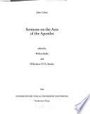 Supplementa Calviniana: Sermons on the Acts of the Apostles, cap. 1-7