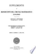 Supplemento Ai Rendiconti Del Circolo Matematico Di Palermo