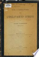 Sur l'abolition de l'esclavage en Afrique