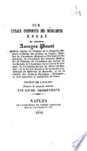 Sur l'usage inopportun des medicamens essai du docteur Ascagne Pisani ...