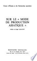 Sur le mode de production asiatique