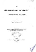 Sur quelques équations indéterminées du second degré et du quatrième