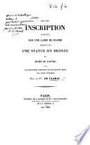 Sur une inscription gravée sur une lame de plomb trouvée dans une statue en bronze du Musée du Louvre, et sur les signatures inscrites par les artistes grecs sur leurs ouvrages