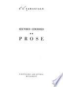 Œuvres choisies: Prose