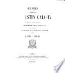 Œuvres complètes d'Augustin Cauchy