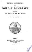 Œuvres complètes de Boileau Despréaux