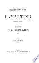 Œuvres complètes de Lamartine: Histoire de la restauration