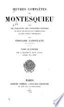 Œuvres complètes de Montesquieu: De l'esprit des lois, livres XI-XXI
