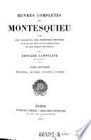 Œuvres complètes de Montesquieu