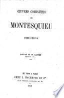 Œuvres complètes de Montesquieu