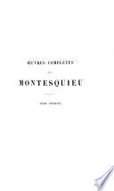 Œuvres complètes de Montesquieu: Lettres persanes