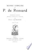 Œuvres complètes de P. de Ronsard
