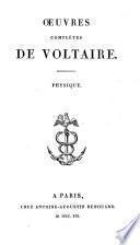 Œuvres complétes de Voltaire: Physique