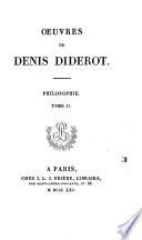 Œuvres de Denis Diderot: Philosophie