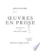 Œuvres de Guillaume Apollinaire: Œuvres en prose