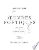 Œuvres de Guillaume Apollinaire: Œuvres poétiques