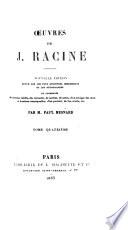 Œuvres de J. Racine: Plan du premier acte d'Iphigénie en Tauride. Poésies diverses. Œuvres diverses en prose. 1929