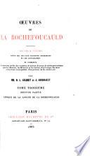 Œuvres de La Rochefoucauld: première partie. Lettres