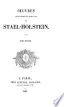 Œuvres de Madame la baronne de Staël-Holstein