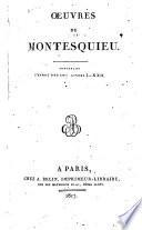 Œuvres de Montesquieu: L'Esprit des lois